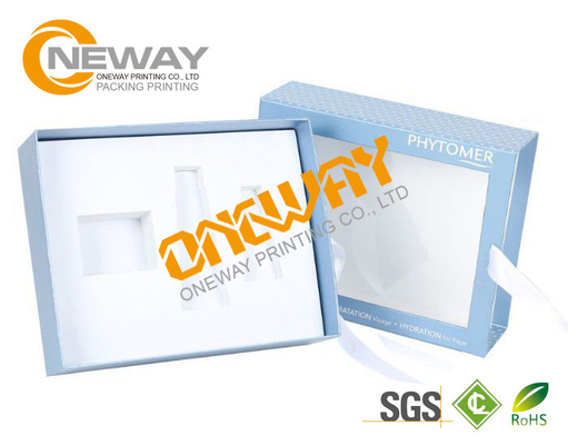 Makeup Set Cosmetic Packaging Boxes With Tray / Coated Paper