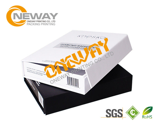 Luxury Glossy Printed Packaging Boxes Black And White Die Cut 2 - 7 mm Thickness