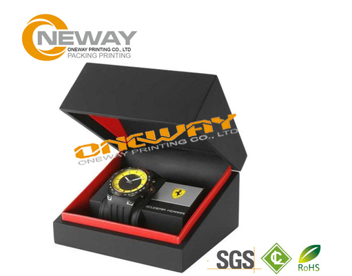Paper Customized Men'S Style Watch Packaging Box With Hot Stamping Gold Logo