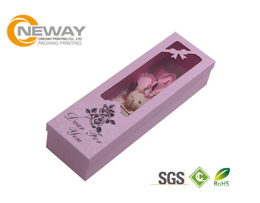 Off - White Splendid Retail Gift Flower Paper Box With Clear Window