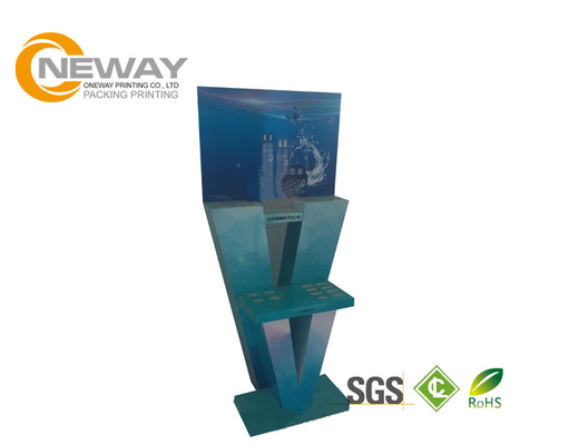 Folding Cardboard Pop Up Display Stands / Cosmetic Packaging Corrugated Floor Displays